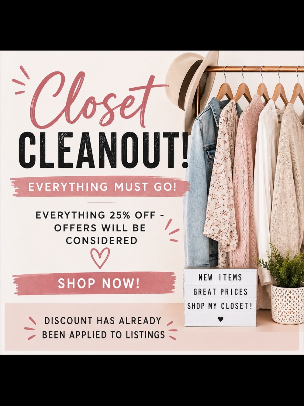 CLOSET CLEAN-OUT!! 🎉 Everything must go!